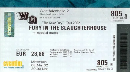 Ticket Fury in the Slaughterhouse in der Westfalenhalle 2 Dortmund