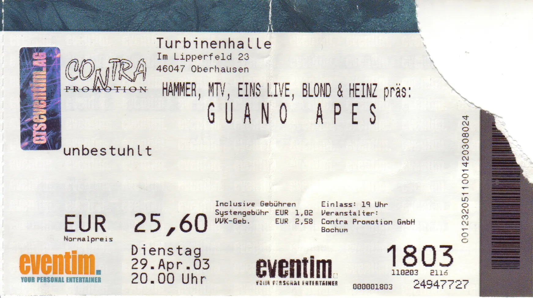 Ticket für Guano Apes mit Underwater Circus in der Turbinenhalle Oberhausen