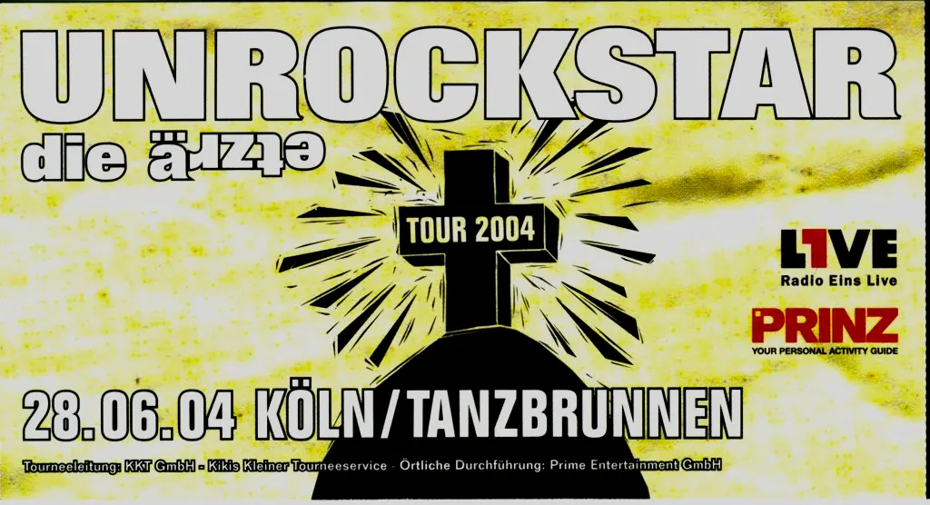 Ticket für die ärzte auf der Unrockstar Tour im Tanzbrunnen Köln