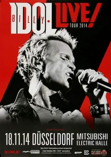 Plakat zu Billy Idol in der Mitsubishi Electric Halle Düsseldorf