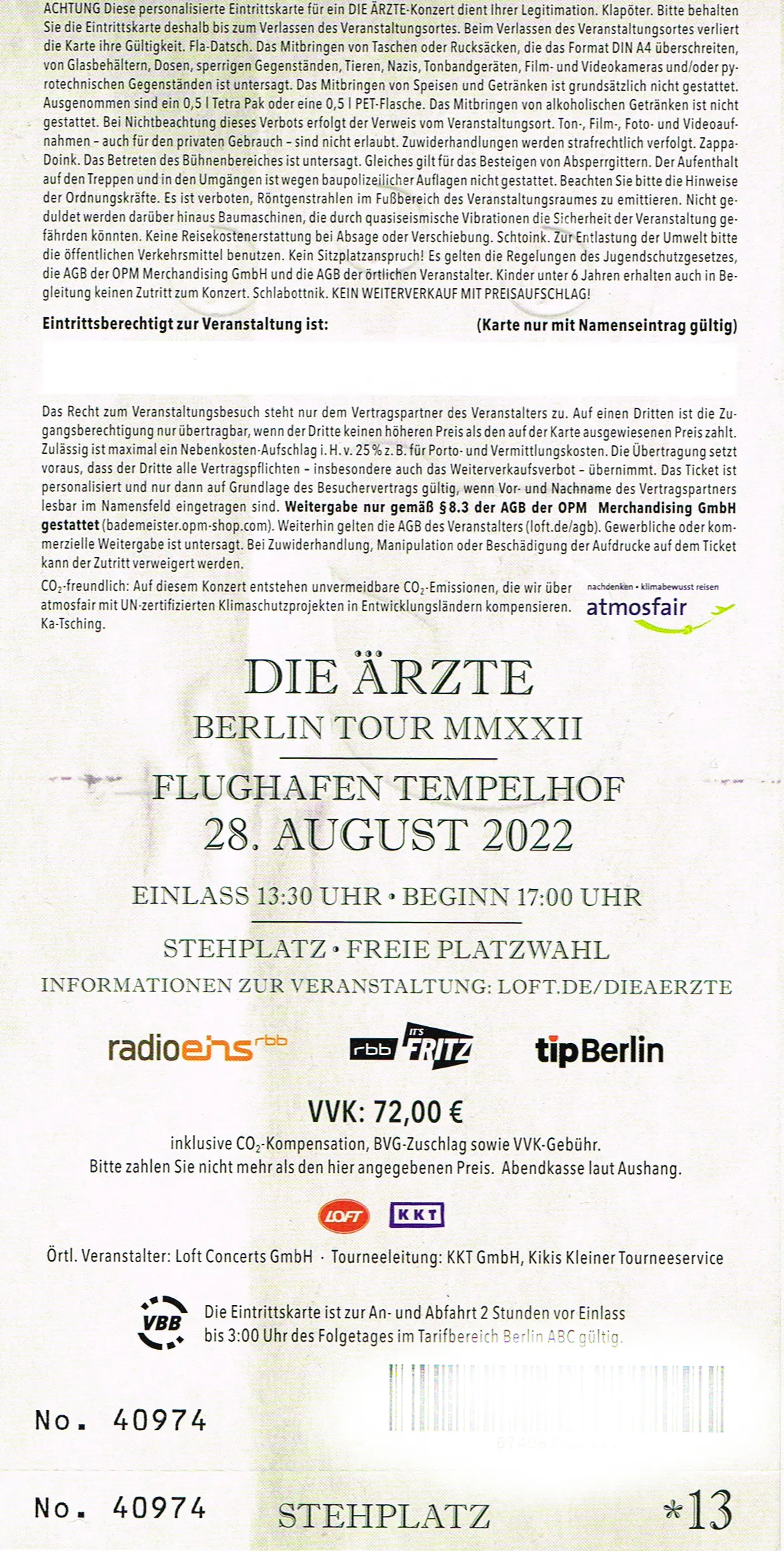 Ticket Rückseite