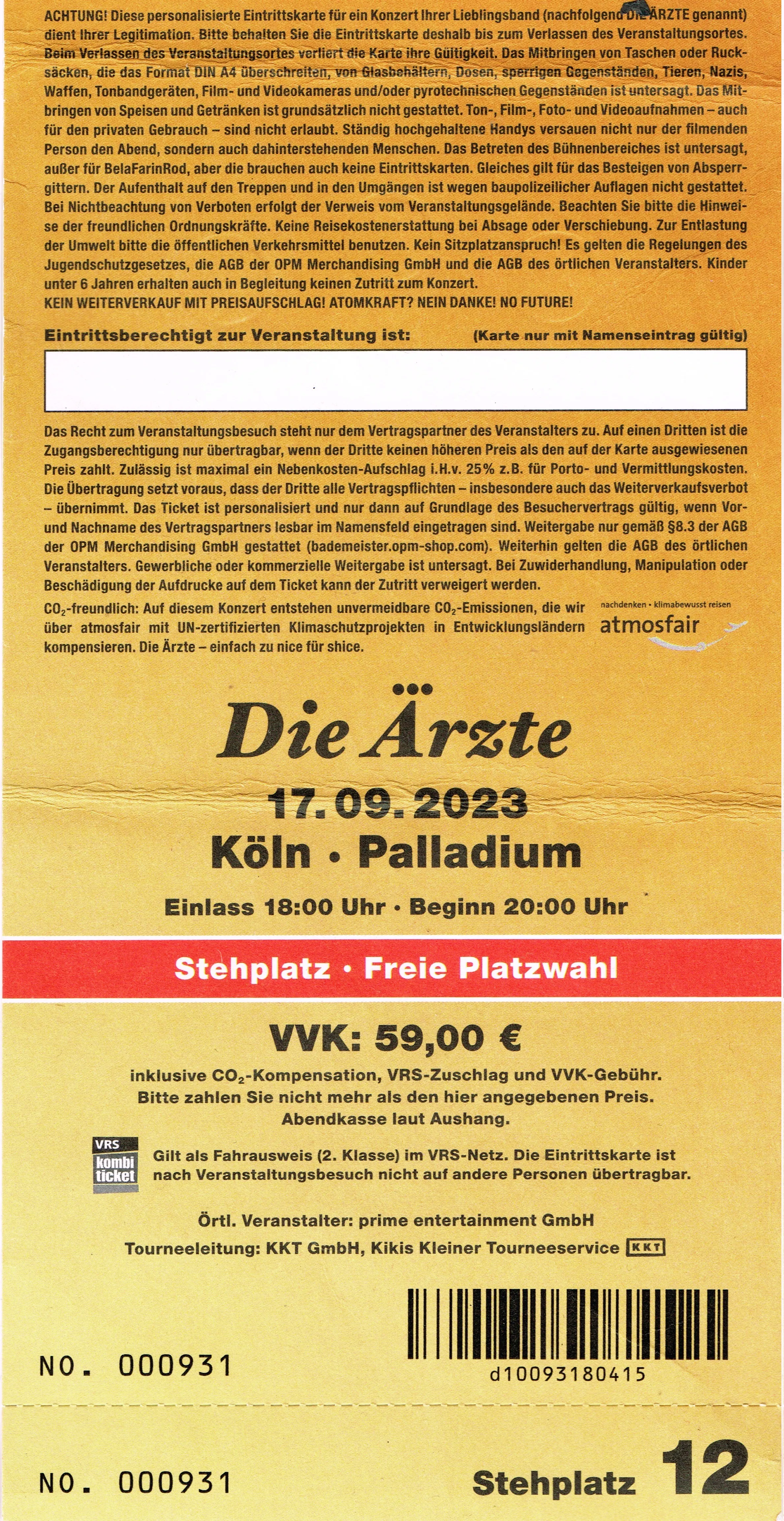 Ticket Rückseite