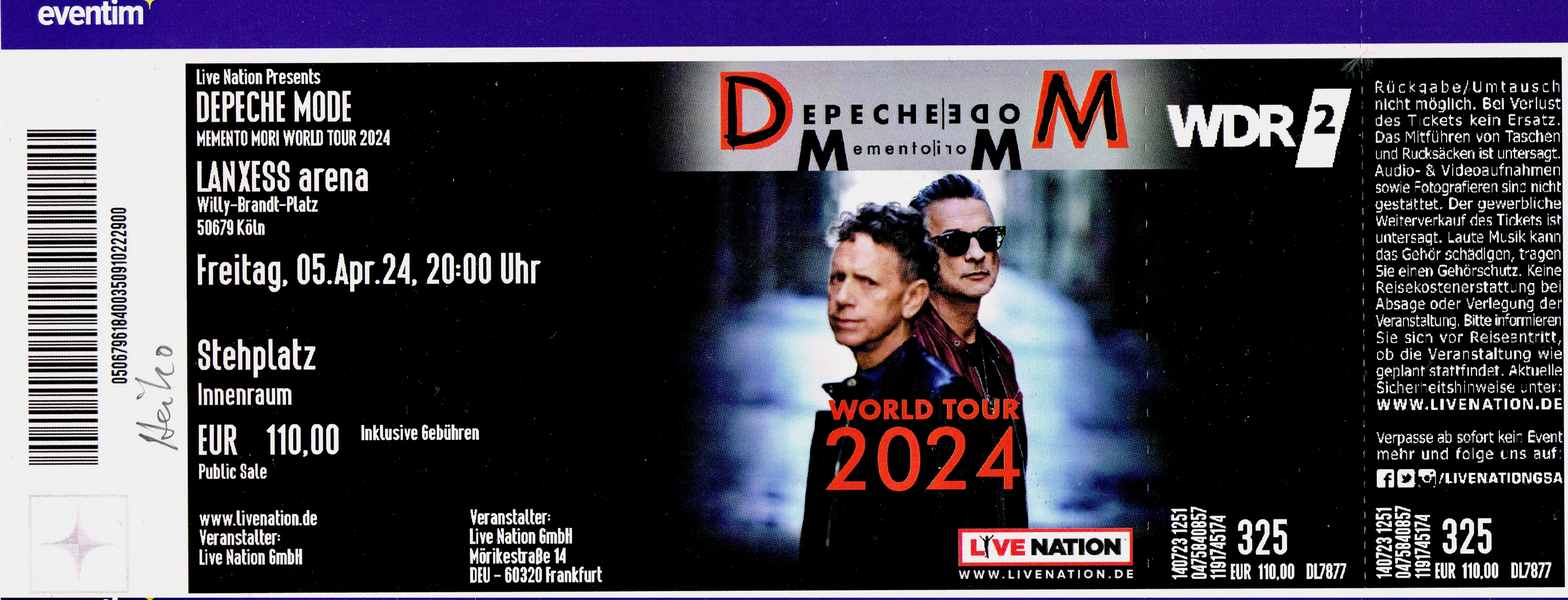Ticket Depeche Mode in Köln 2024