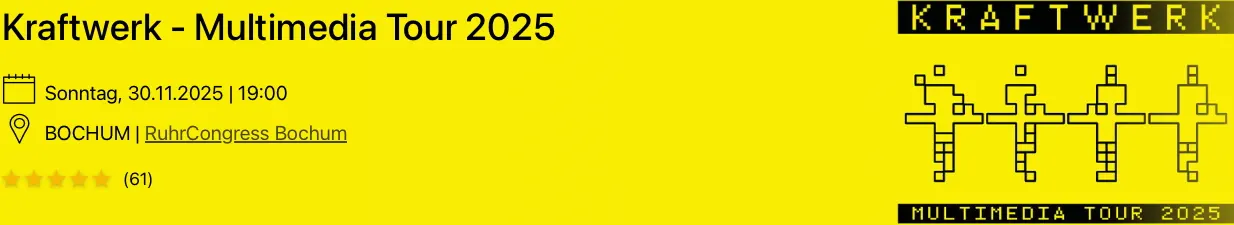 Plakat zur Multimedia Tour 2025 von Kraftwerk