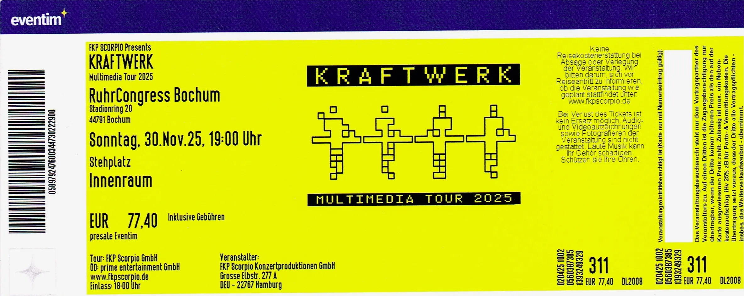 Ticket Kraftwerk in Bochum 2025